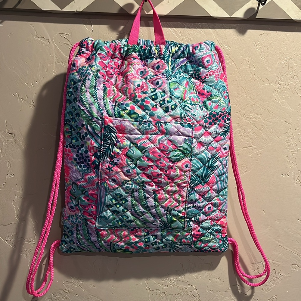 Lilly Pulitzer Quilted String Backpack - Picture 3 of 9
